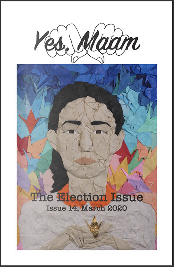 zine cover: textile indigenous person