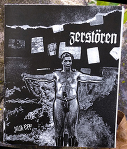 zine cover: Vitruvian Man in bondage gear