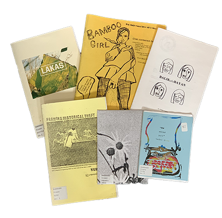 photo of six zines made by Filipine or Filipine-American creators