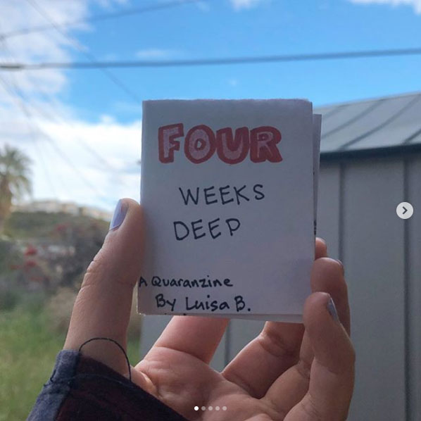 photo of zine, held up with barn in the background. title in all caps, subtitle and author in lowercase